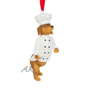 Dachshund Chef Christmas Tree Ornament 🐾 Doxie Wiener